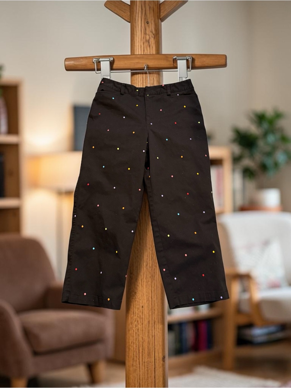 Ralaella Embroidered Polka Dot Capri Pants SZ 10